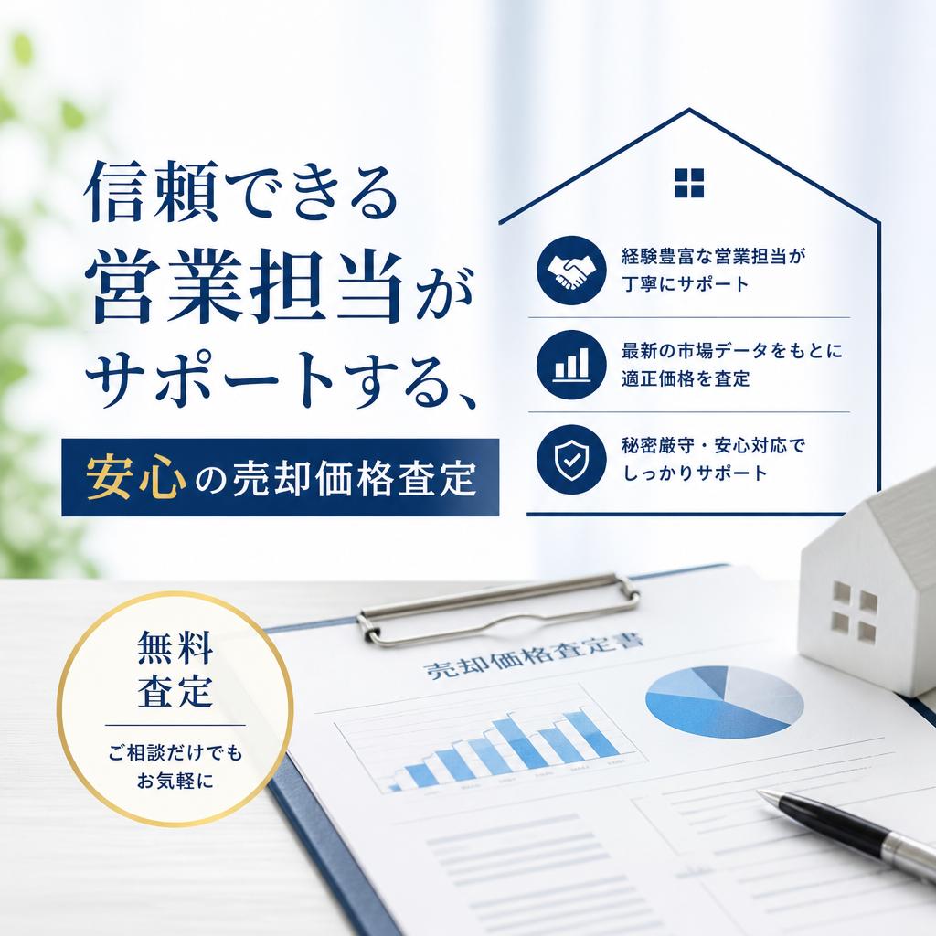 信頼できる営業担当がサポートする、安心の売却価格査定