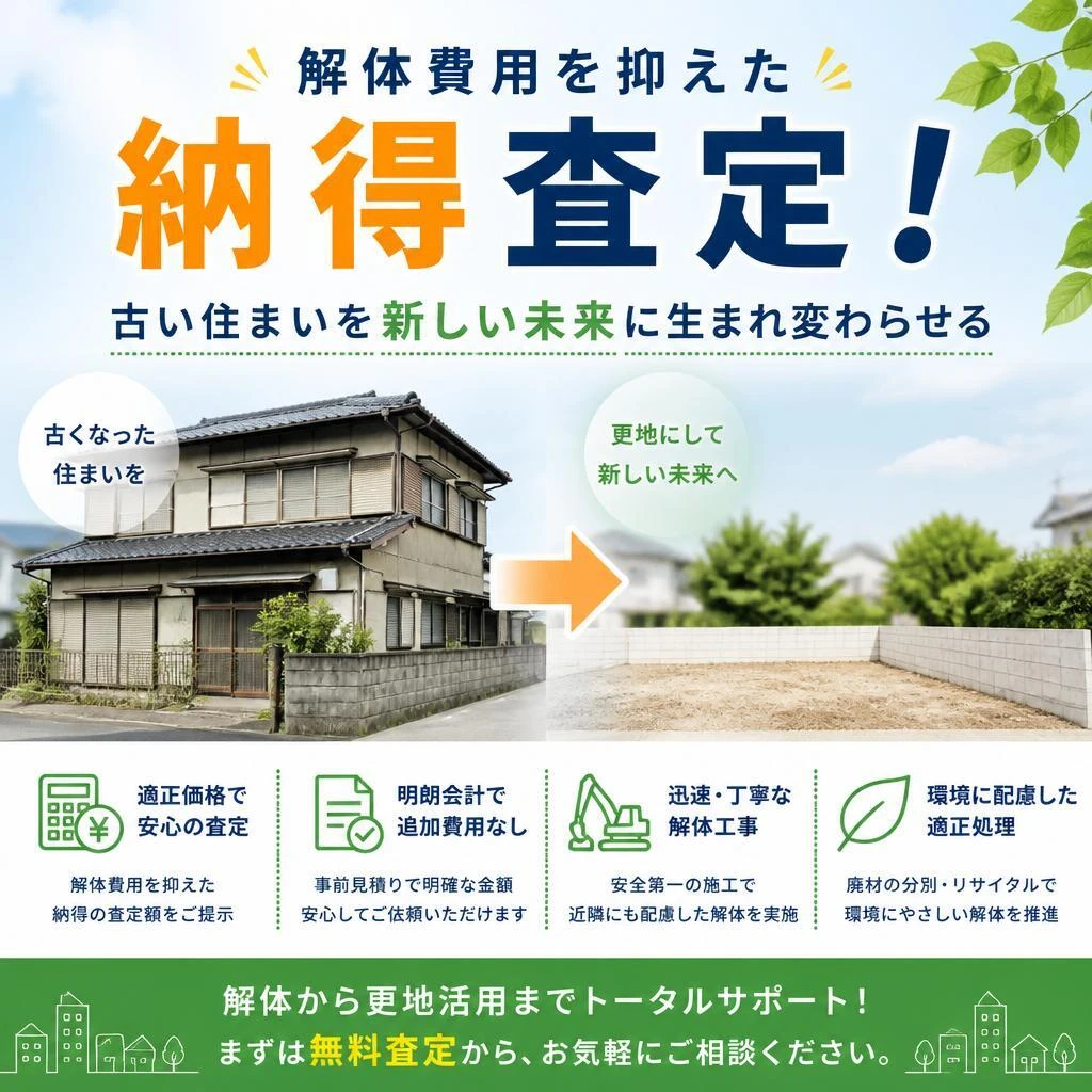解体費用を抑えた納得査定！古い住まいを新しい未来に生まれ変わらせる