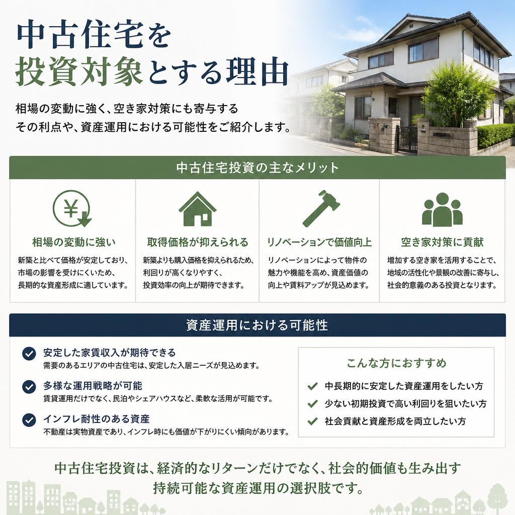 中古住宅がもたらす投資のメリット