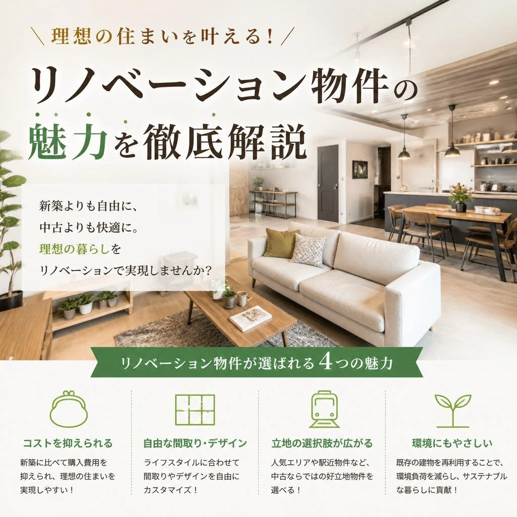 理想の住まいを叶える！リノベーション物件の魅力を徹底解説