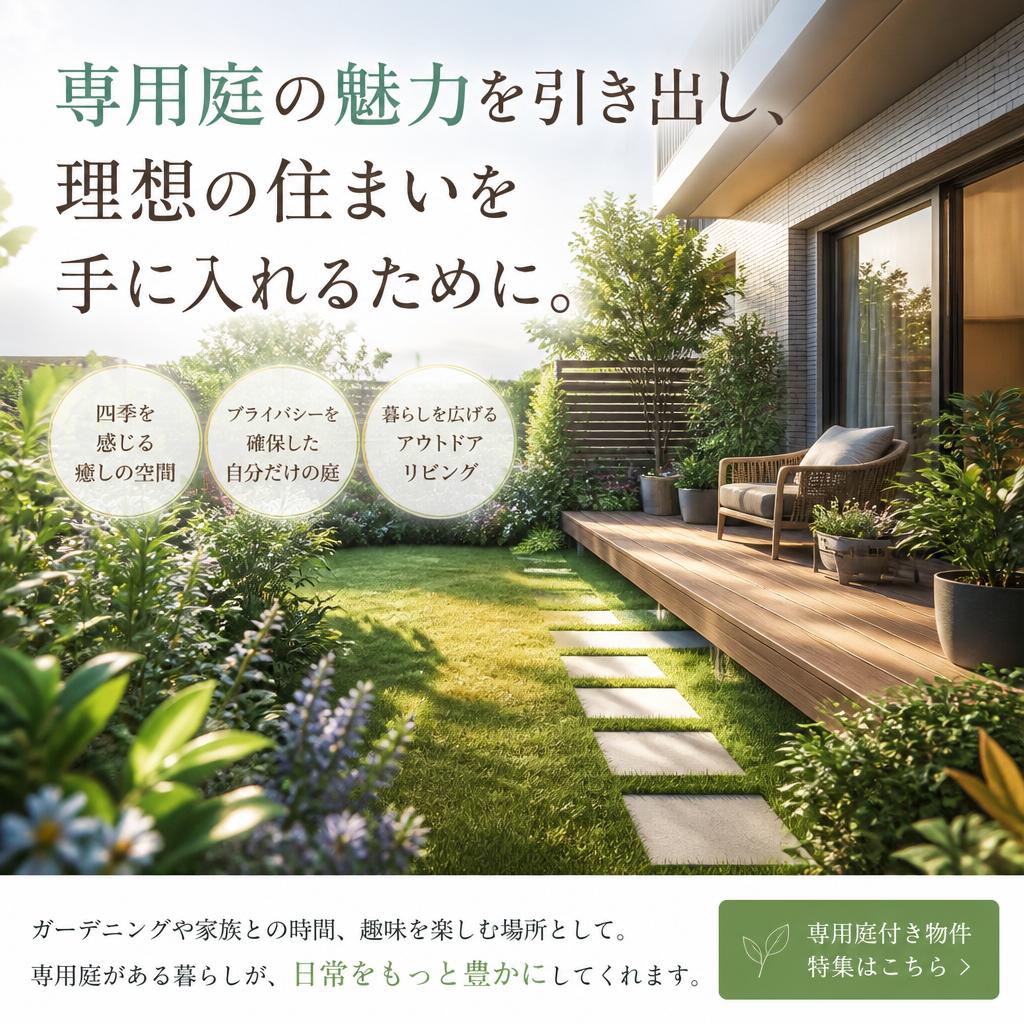 専用庭の魅力を引き出し、理想の住まいを手に入れるために。