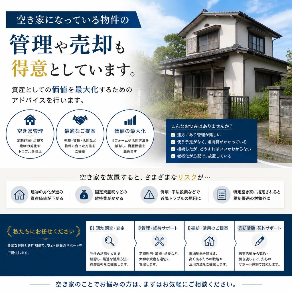 空き家管理・売却もお任せ