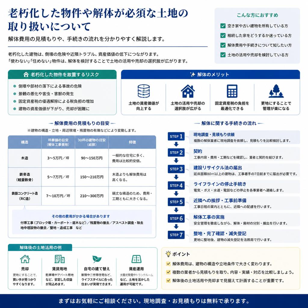解体が必要な場合の対応