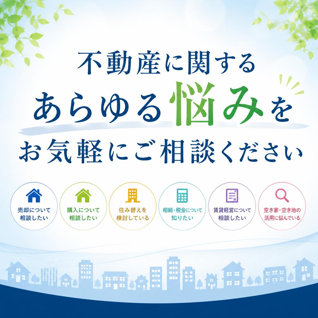 不動産に関するあらゆる悩みをお気軽にご相談ください