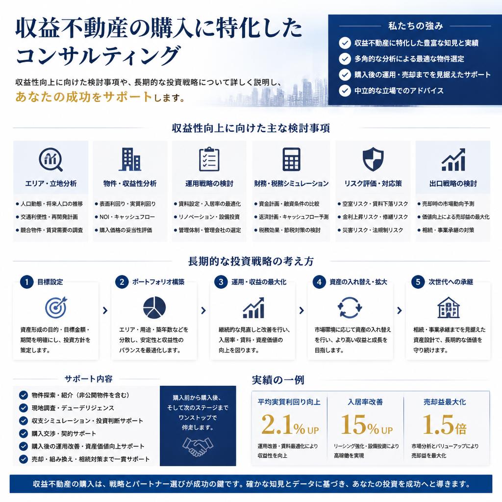 収益不動産の購入サポート