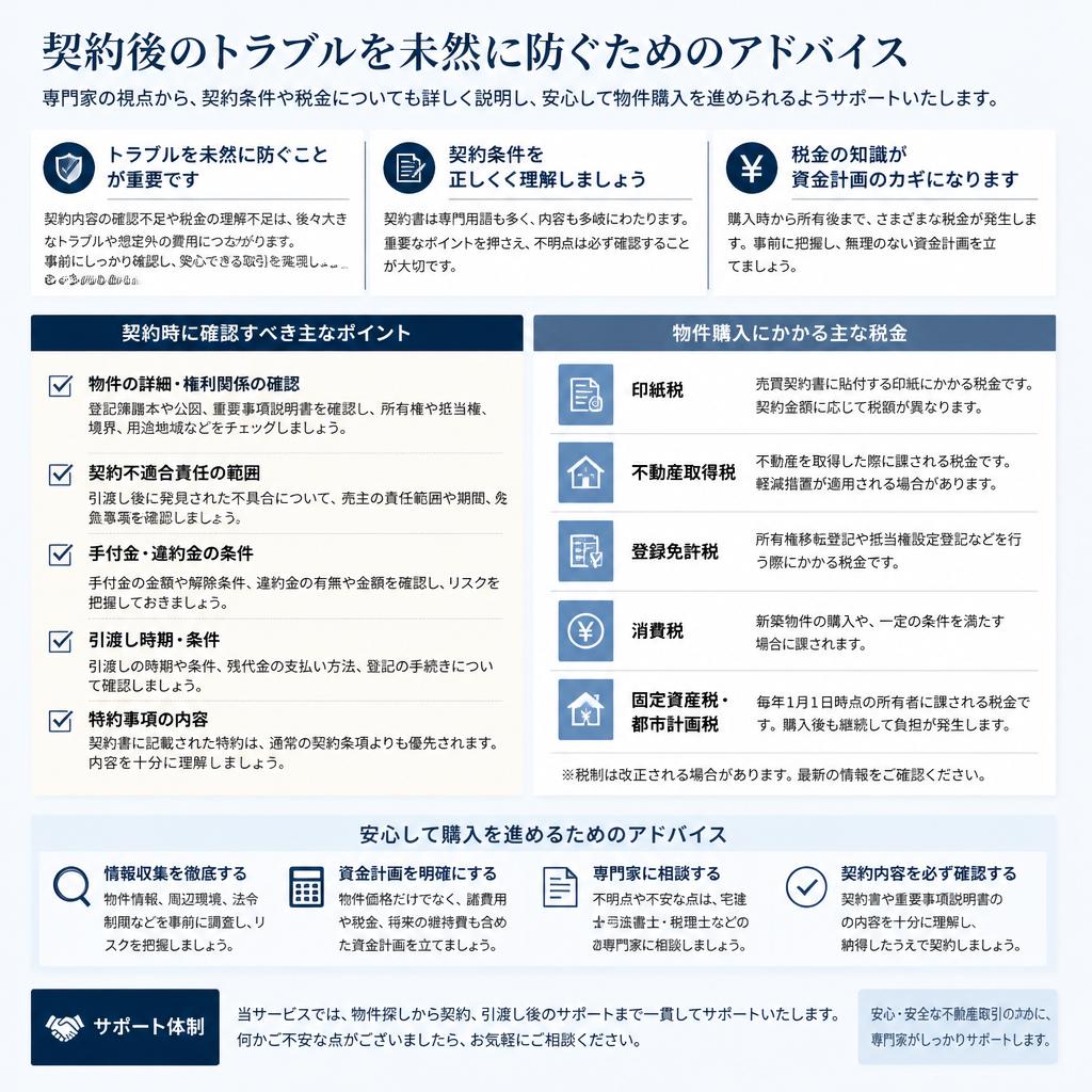 購入後のトラブル回避サポート