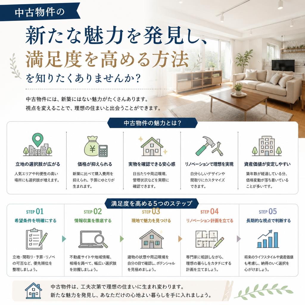 中古物件の新たな魅力を発見し、満足度を高める方法を知りたくありませんか？
