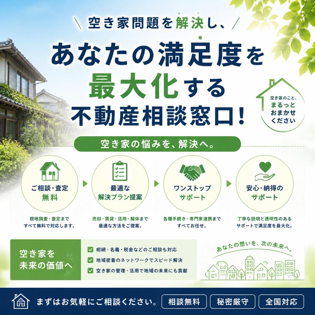空き家問題を解決し、あなたの満足度を最大化する不動産相談窓口！