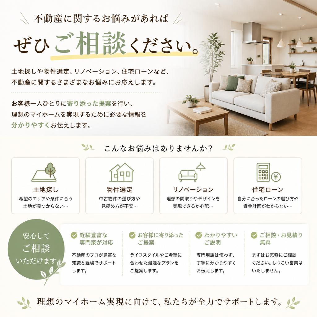 不動産に関するお悩みを解決！
