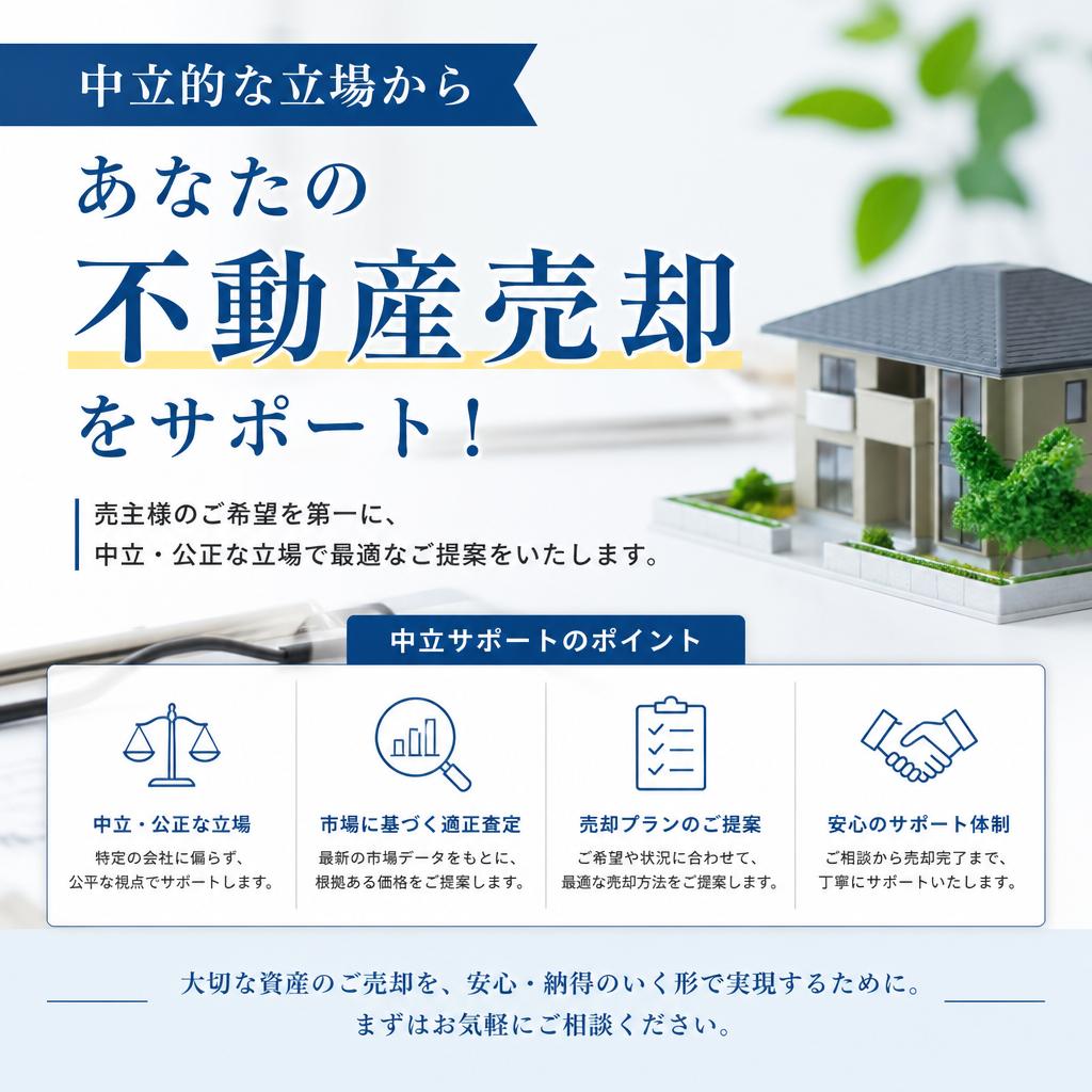 中立的な立場からあなたの不動産売却をサポート！