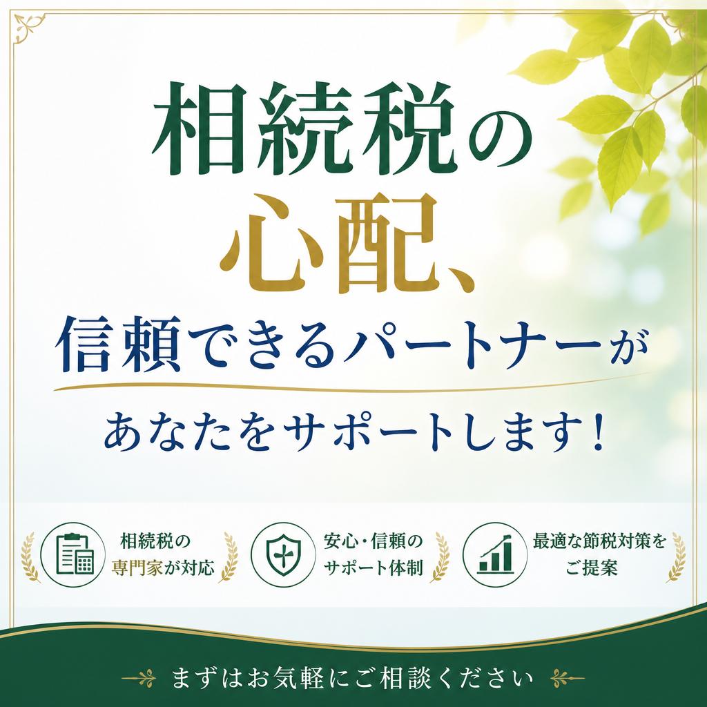 相続税の心配、信頼できるパートナーがあなたをサポートします！