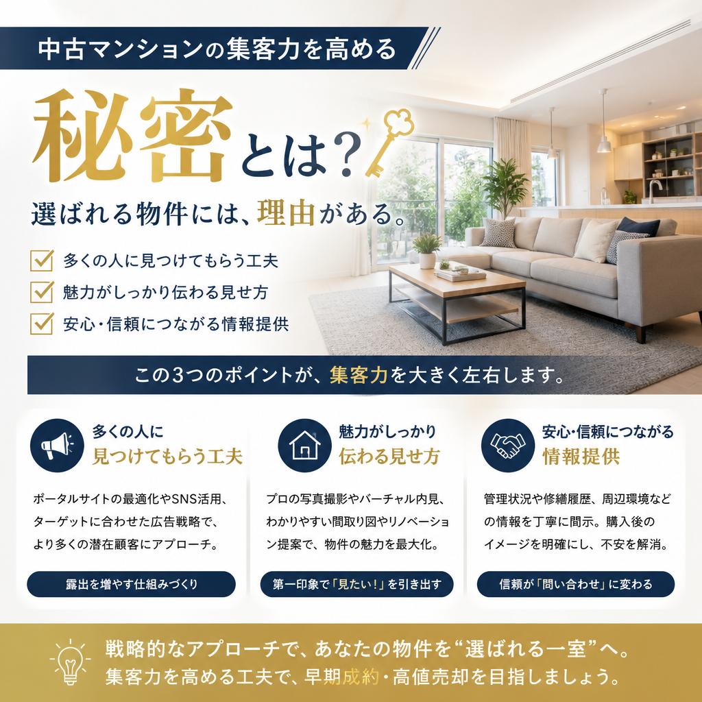 中古マンションの集客力を高めるための秘密とは？