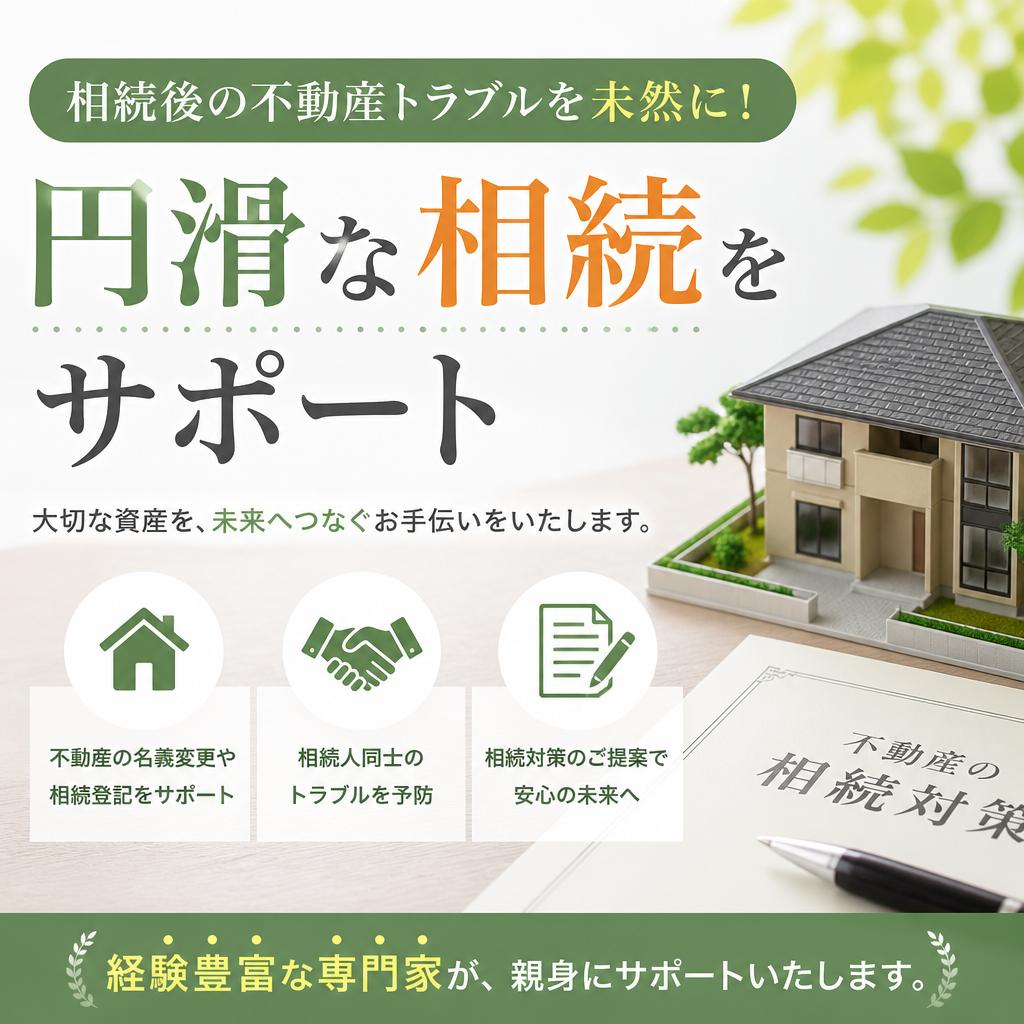 相続後の不動産トラブルを未然に！円滑な相続をサポート