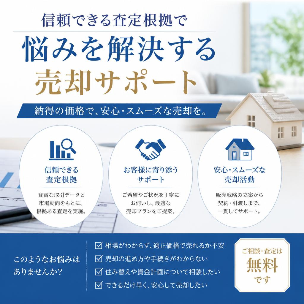 信頼できる査定根拠で悩みを解決する売却サポート