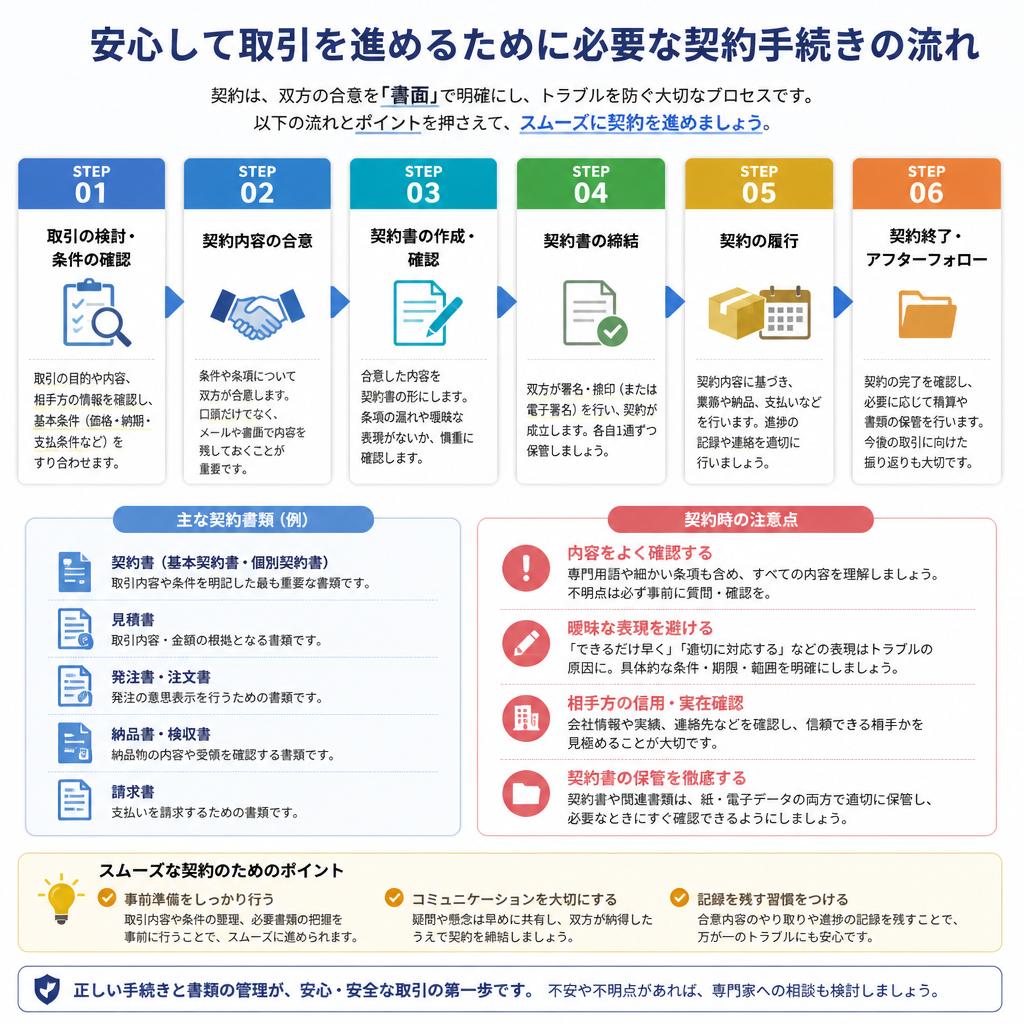 4. 契約手続きの具体的な流れを示します