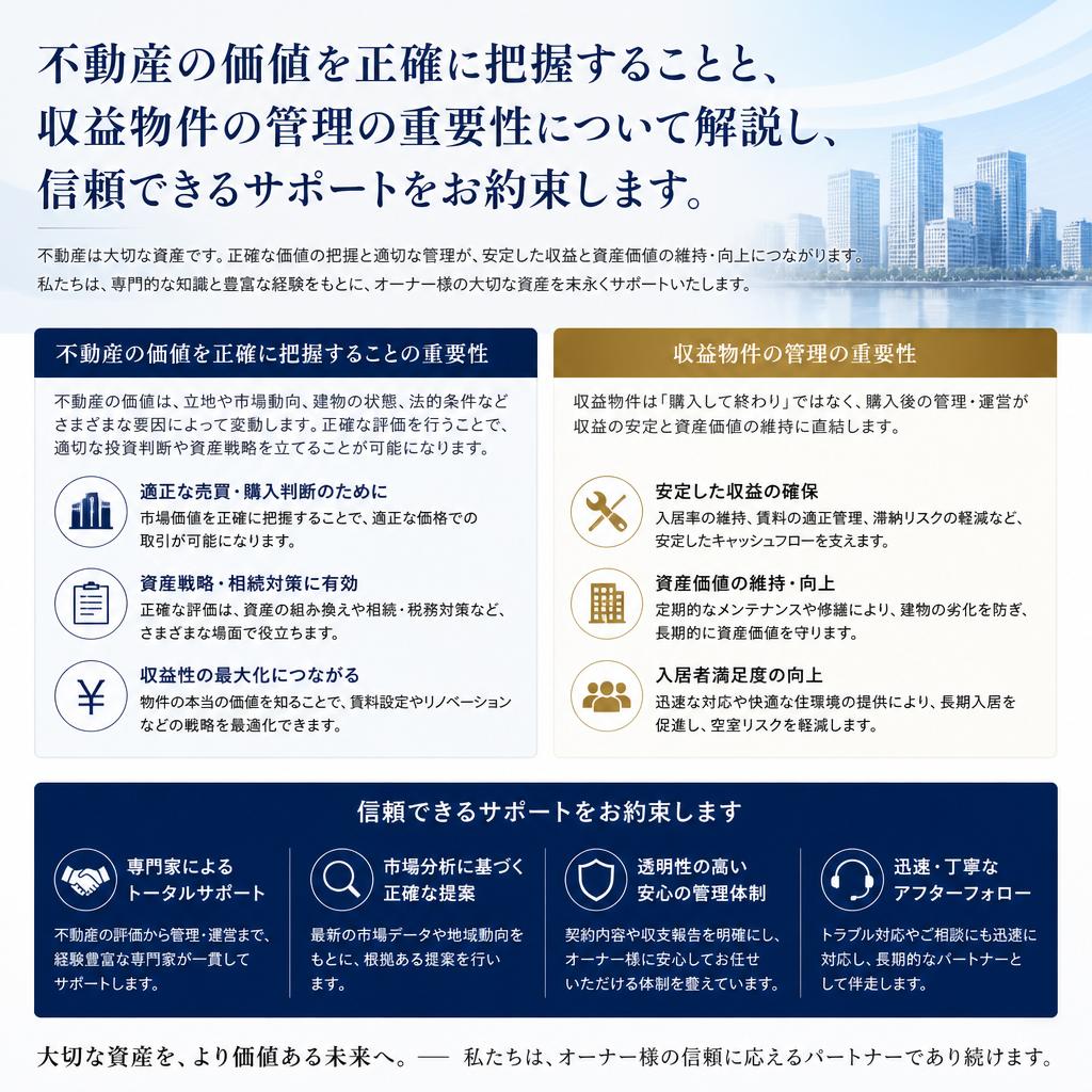 不動産査定と収益物件管理の重要性