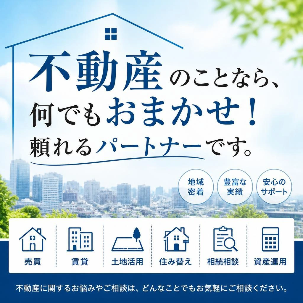 不動産のことなら、何でもおまかせ！頼れるパートナーです。
