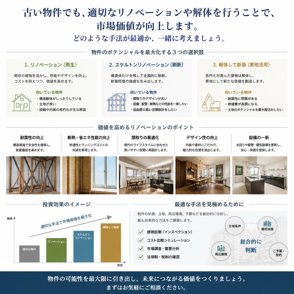 リノベーションと解体の活用