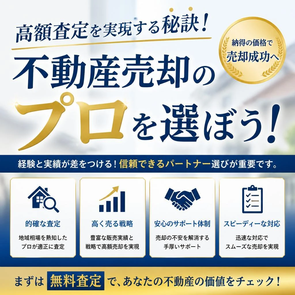 高額査定を実現する秘訣！不動産売却のプロを選ぼう！