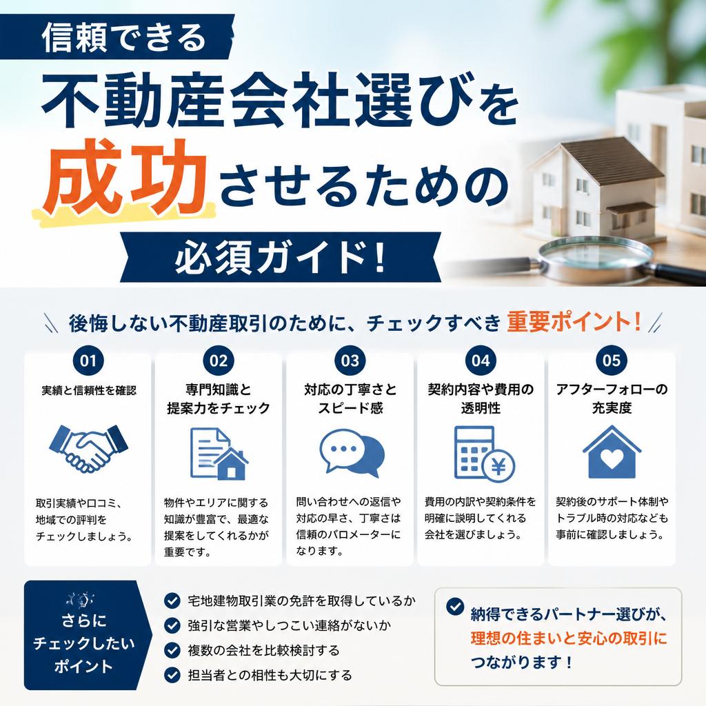 信頼できる不動産会社選びを成功させるための必須ガイド！