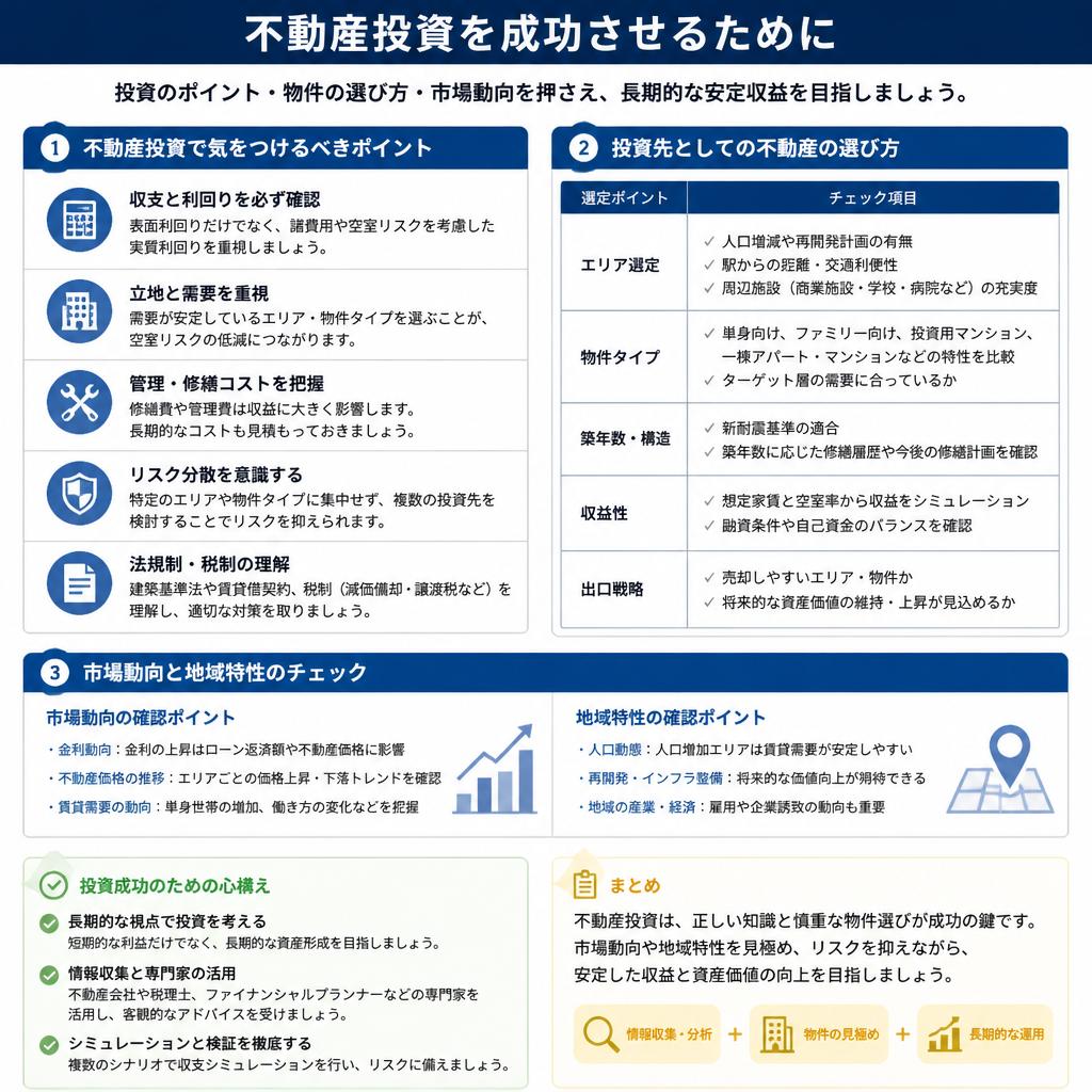 不動産投資を成功させるためのポイント