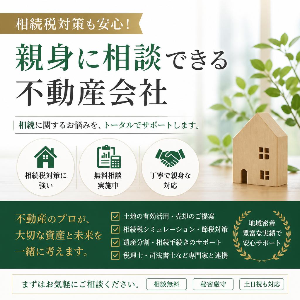 相続税対策も安心！親身に相談できる不動産会社