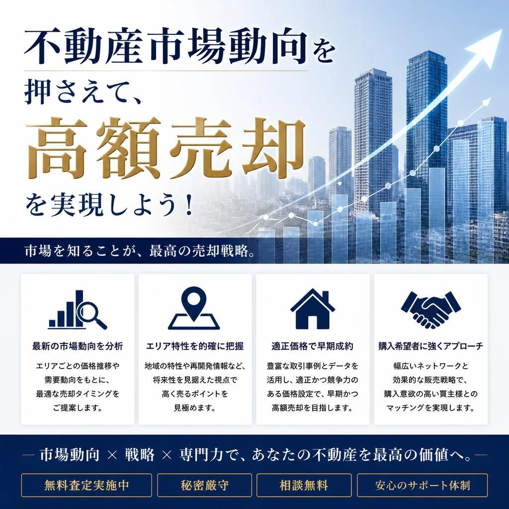 不動産市場動向を押さえて、高額売却を実現しよう！