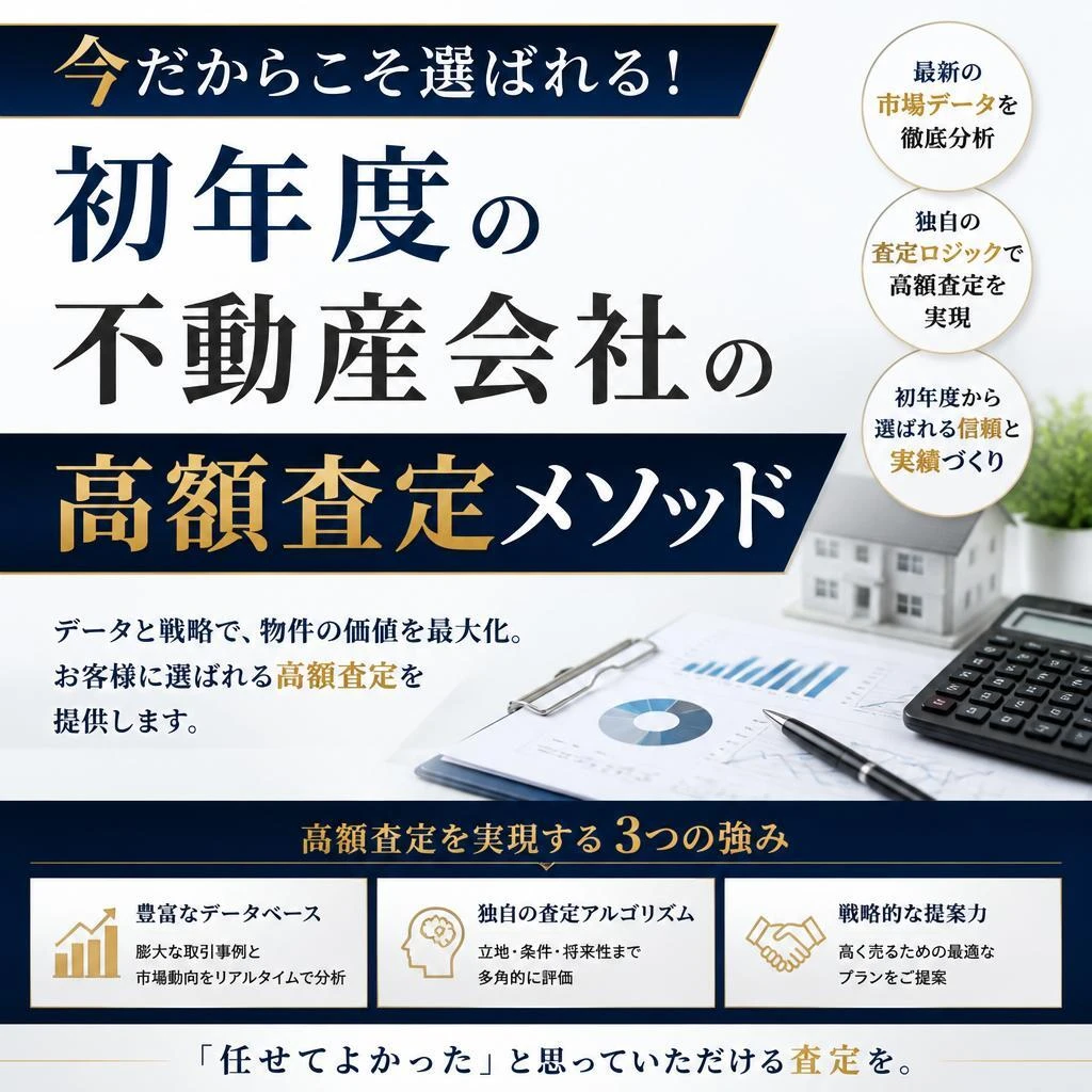 今だからこそ選ばれる！初年度の不動産会社の高額査定メソッド