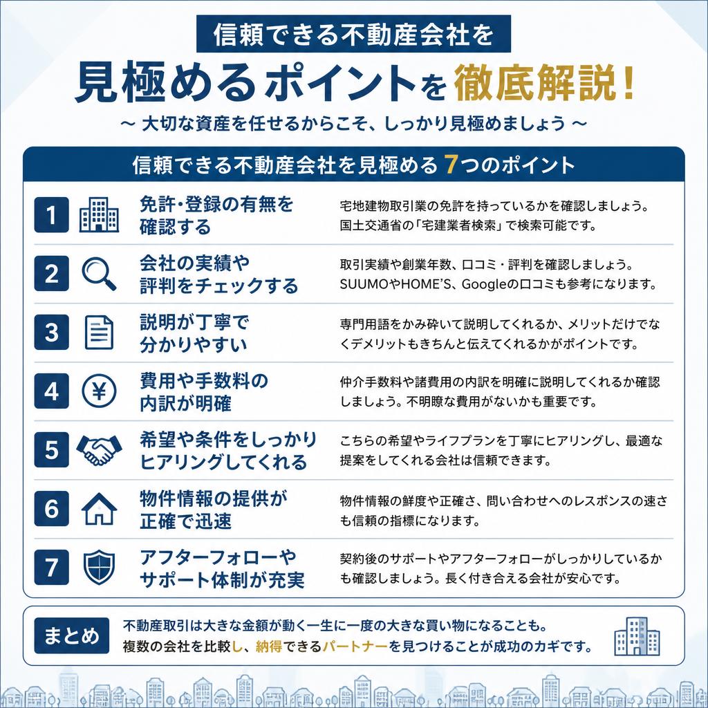 信頼できる不動産会社を見極めるポイントを徹底解説！