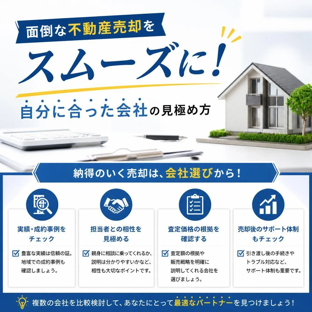 面倒な不動産売却をスムーズに！自分に合った会社の見極め方