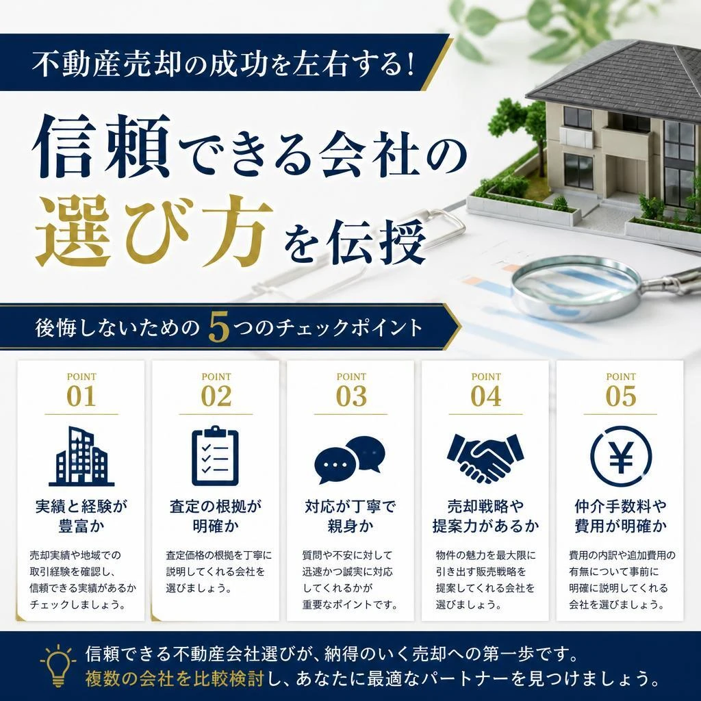 不動産売却の成功を左右する！信頼できる会社の選び方を伝授