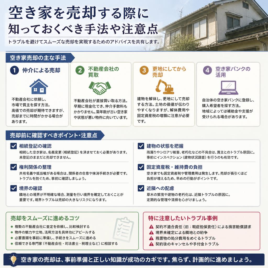 4. 空き家売却のポイント！知っておくべき手法と注意点