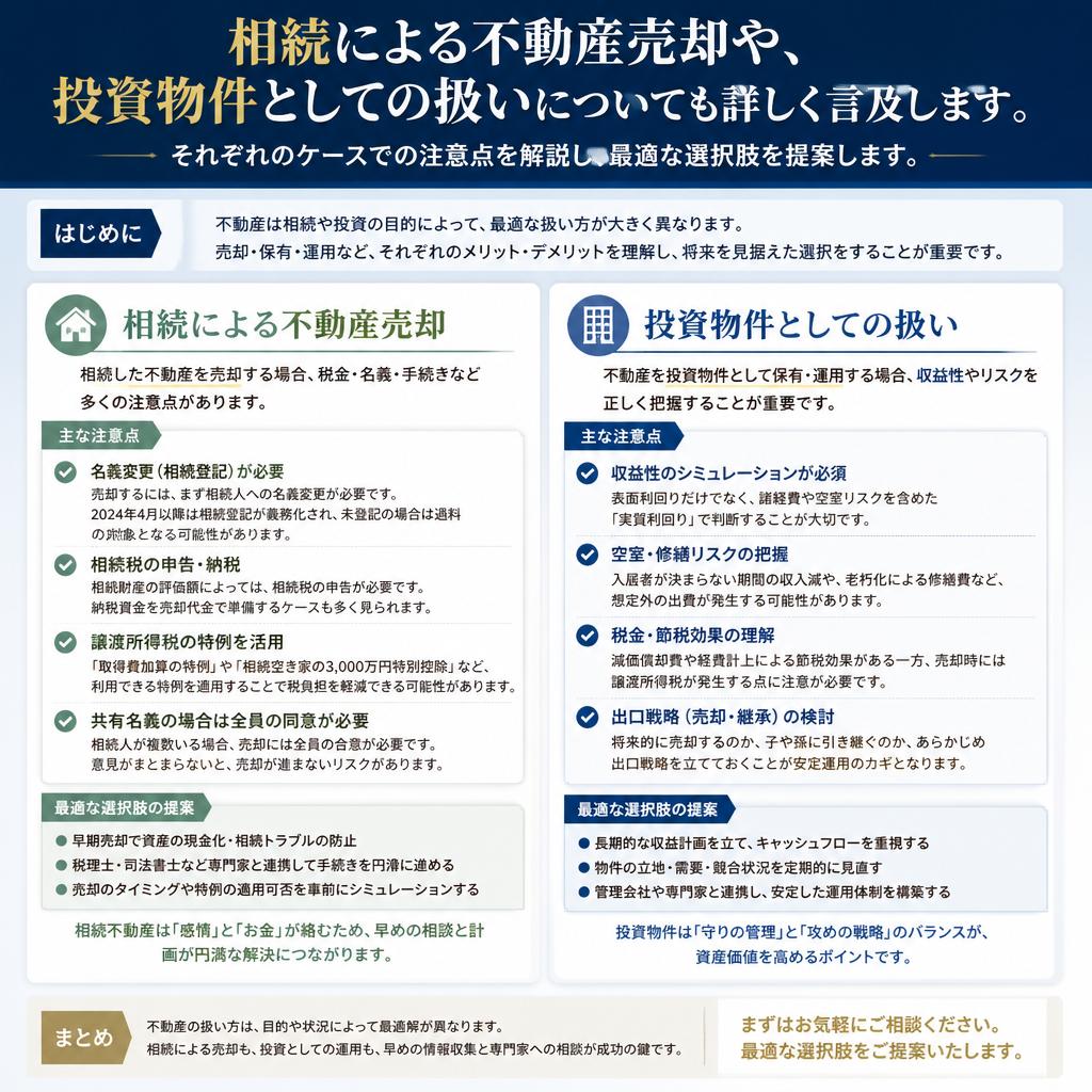 相続や不動産投資に関するアドバイス