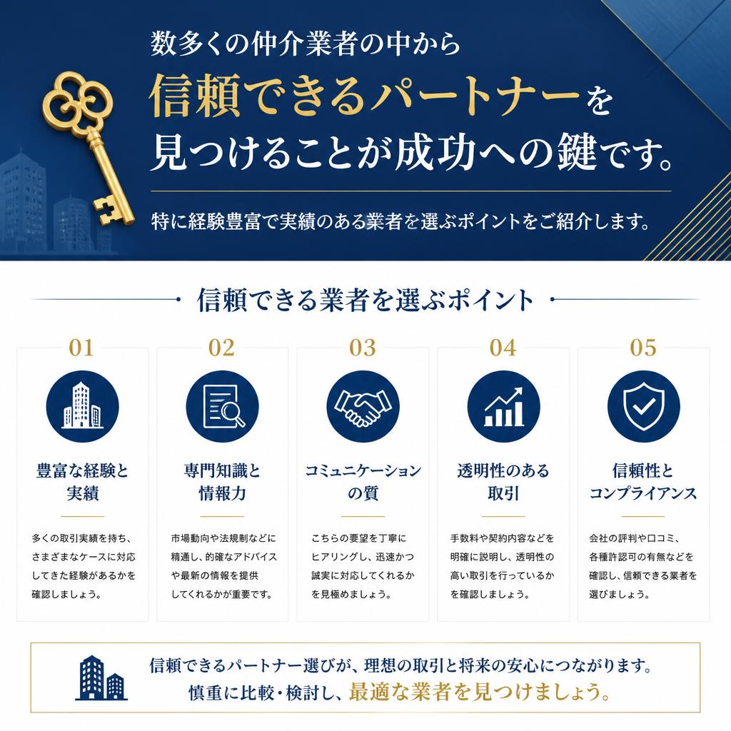 信頼できる仲介業者の選び方