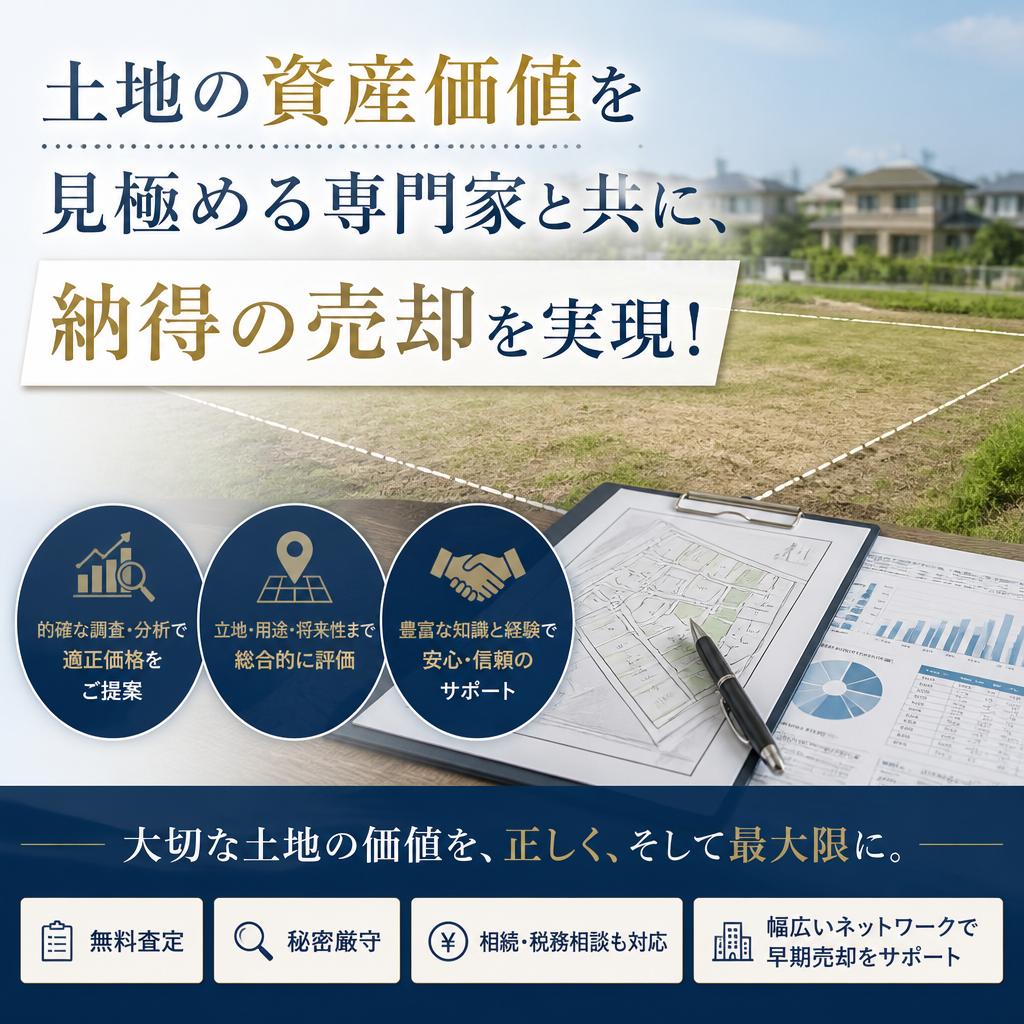 土地の資産価値を見極める専門家と共に、納得の売却を実現！