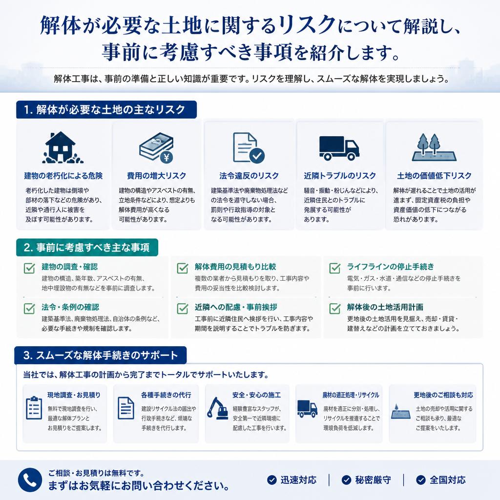 解体に伴うリスクと対策