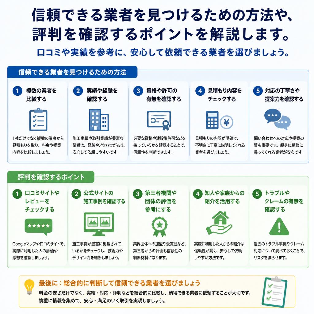 業者の評判のチェックポイント
