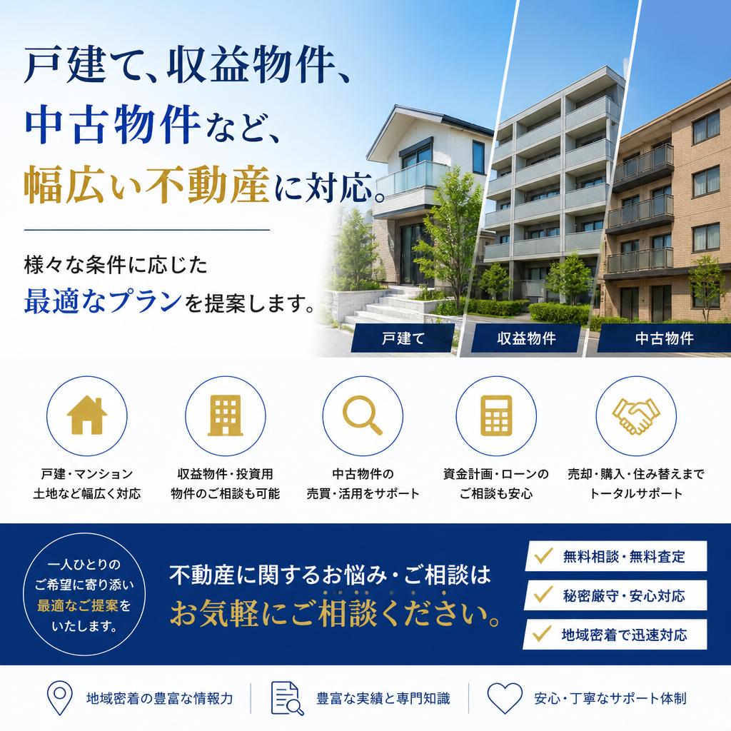 多様な物件の売却に対応