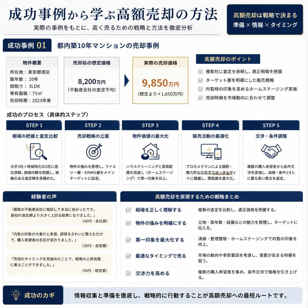 成功事例から学ぶ！高額売却の秘訣