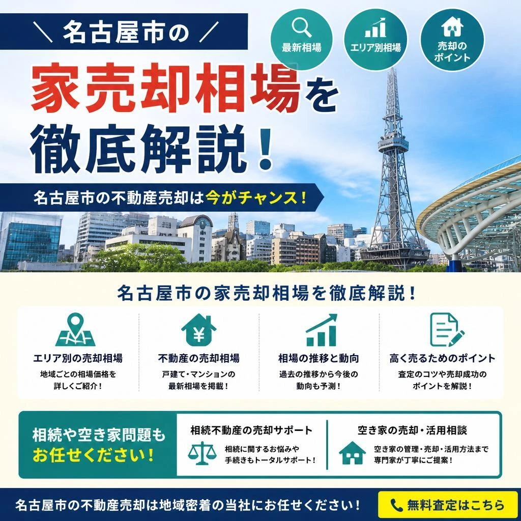 名古屋市の家売却相場を徹底解説！相続や空き家問題もお任せ！