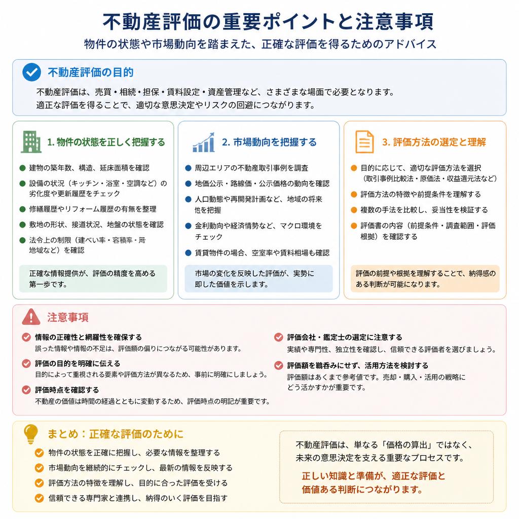 不動産評価のポイントと注意事項