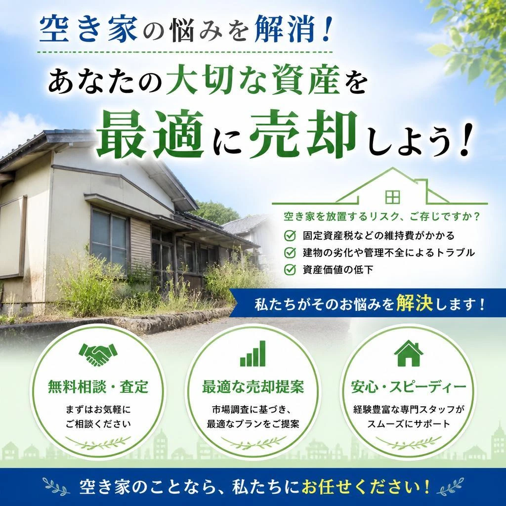 空き家の悩みを解消！あなたの大切な資産を最適に売却しよう！