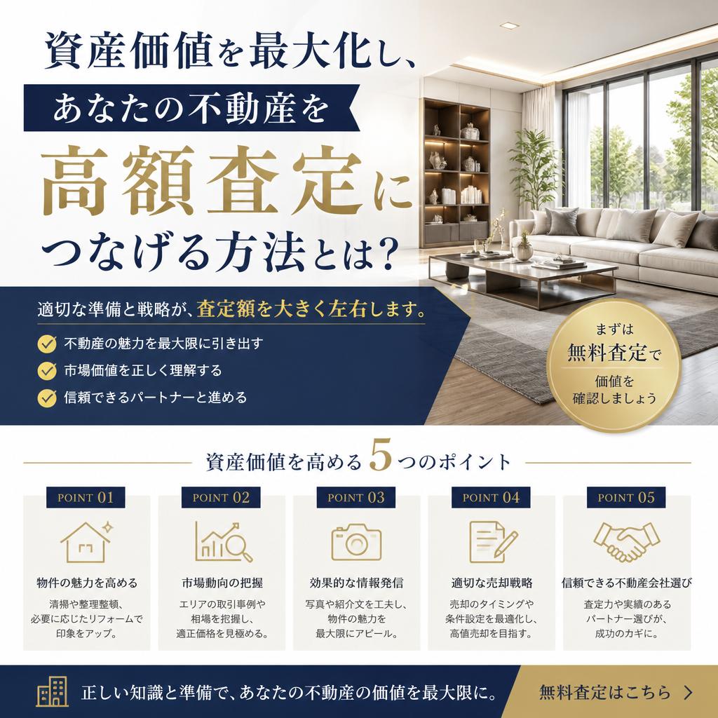 資産価値を最大化し、あなたの不動産を高額査定につなげる方法とは？