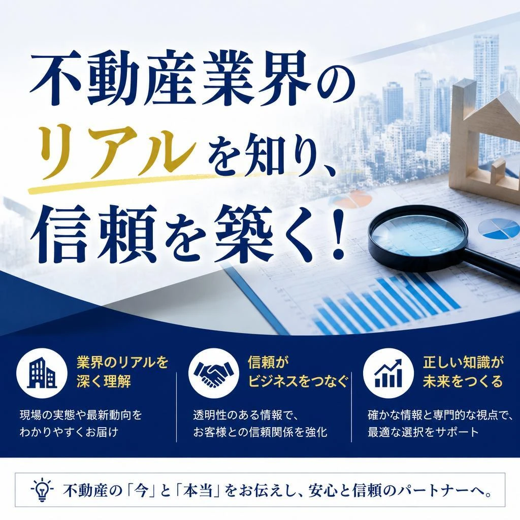 不動産業界のリアルを知り、信頼を築く！