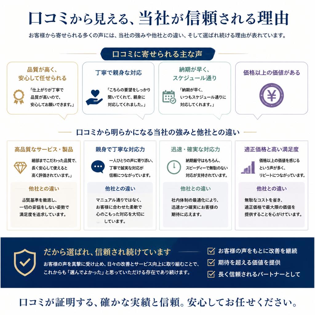良い口コミの背景には何がある？