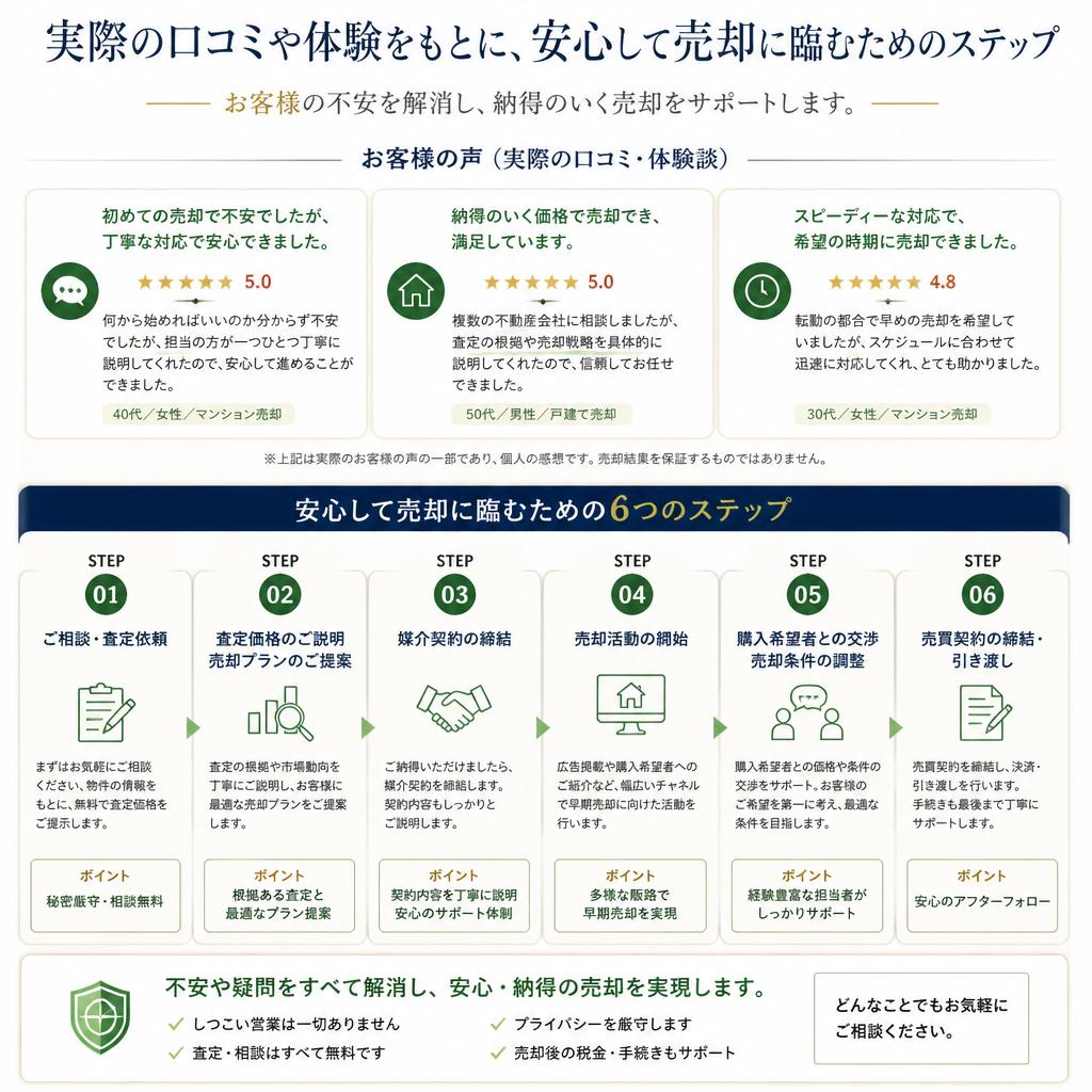 リアルな情報をもとにした安心の物件売却