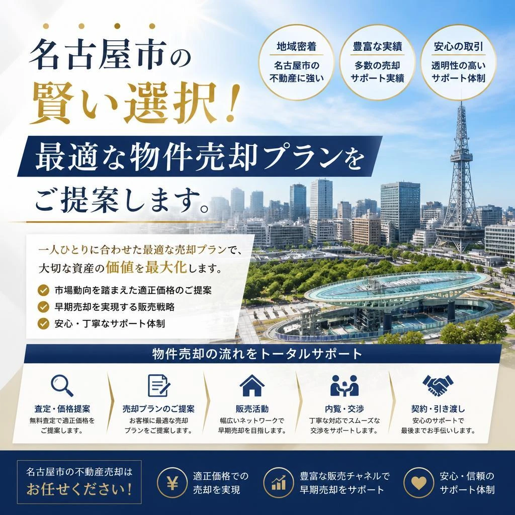 名古屋市の賢い選択！最適な物件売却プランをご提案します。
