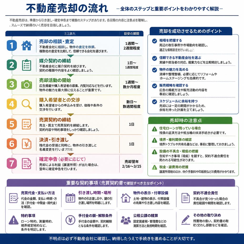 売却の流れと注意点