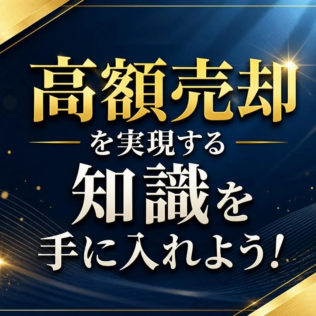 高額売却を実現する知識を手に入れよう！
