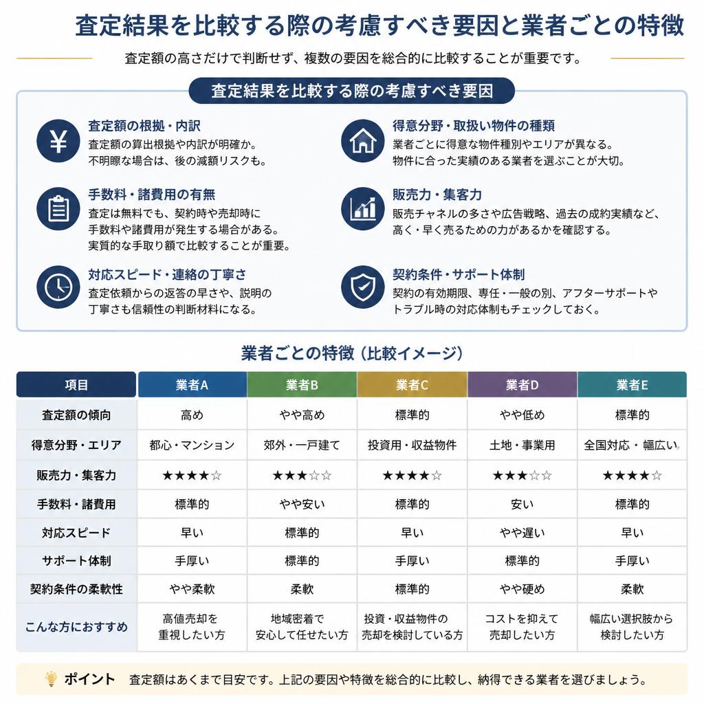 4. 一括査定の比較ポイント